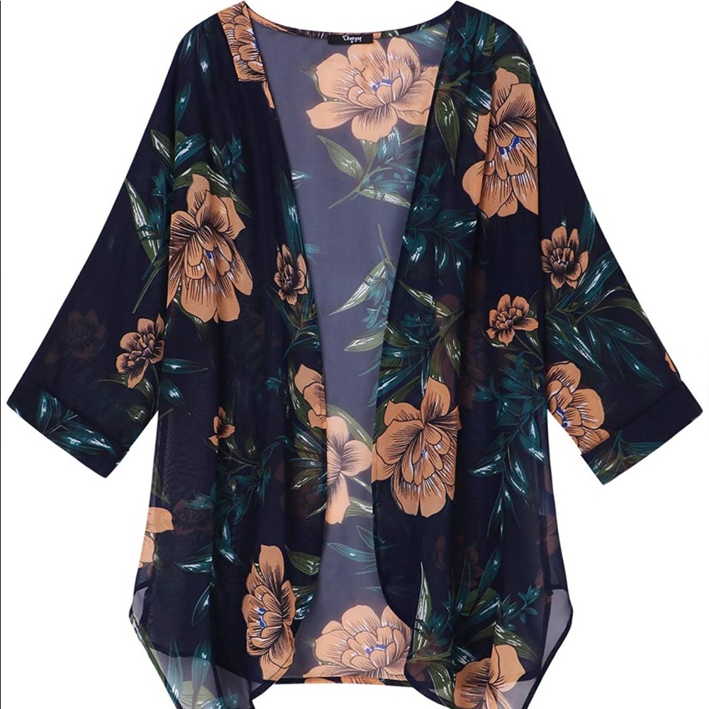 Floral Sheer Kimono Cover Up